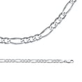 thumbnail image 1 of Solid 14k White Gold Necklace Figaro Chain 3 + 1 Link Concave Wide Polished Heavy , 6 mm - 26 inch, 1 of 1