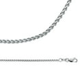 thumbnail image 1 of Solid 14k White Gold Necklace Wheat Chain Flat Franco Square Links Hollow Braided 1.7 mm 20 inch, 1 of 1