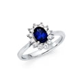 thumbnail image 1 of Solid 14k White Gold Oval Shaped Cubic Zirconia CZ Engagement Ring Size 10, 1 of 2