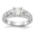 thumbnail image 1 of Solid 14k White Gold Peg Set Solitaire Marquise Engagement Ring with CZ Cubic Zirconia Size 5, 1 of 8