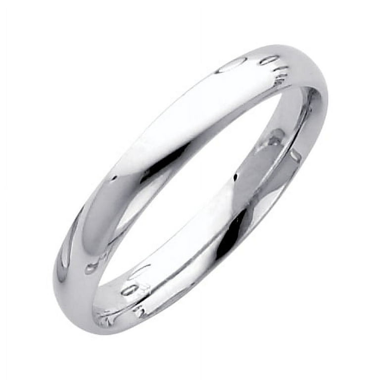 White gold comfort on sale fit women's wedding band