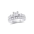 thumbnail image 1 of Solid 14k White Gold Princess Cut Diamond Bridal Wedding Engagement Ring Band Set 7/8 Ct. - Size 6.5, 1 of 5