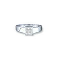 thumbnail image 1 of Solid 14k White Gold Princess Cut Diamond Cluster Engagement Wedding Anniversary Ring Band 1/6 Ct. - Size 9, 1 of 2