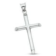 thumbnail image 1 of Solid 14k White Gold Religious Cross Charm Christian Jewelry Pendant Classic Genuine 28mm x 20mm, 1 of 1