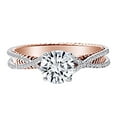 thumbnail image 1 of AFFY Solid 14k White Gold Rose Gold 1ct Center 6.5mm G-H-I Color Heart Arrows Cut Moissanite Engagement Ring Solitare with Accents Band Width 2.6mm Ring Size-6.5, 1 of 4