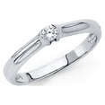 thumbnail image 1 of Solid 14k White Gold Round Cubic Zirconia CZ Engagement Ring Size 11.5, 1 of 2