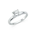 thumbnail image 1 of Solid 14k White Gold Round Cubic Zirconia CZ Engagement Ring Size 5, 1 of 2