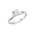 thumbnail image 1 of Solid 14k White Gold Round Cubic Zirconia CZ Engagement Ring Size 6.5, 1 of 2