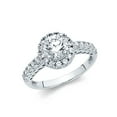 thumbnail image 1 of Solid 14k White Gold Round Cubic Zirconia CZ Engagement Ring Size 6, 1 of 2