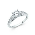 thumbnail image 1 of Solid 14k White Gold Round Cubic Zirconia CZ Engagement Ring Size 8, 1 of 2