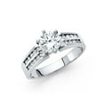 thumbnail image 1 of Solid 14k White Gold Round Cubic Zirconia CZ Engagement Ring Size 8, 1 of 2