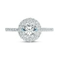 thumbnail image 1 of Solid 14k White Gold Round Cut Floating Halo Solitaire Engagement Ring CZ Cubic Zirconia (1.50cttw., 1.0ct. Center) , Size 9.5, 1 of 7
