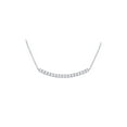 thumbnail image 1 of Solid 14k White Gold Round Diamond Curved Bar Necklace 3/4 Ct., 1 of 2