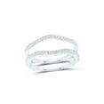 thumbnail image 1 of Solid 14k White Gold Round Diamond Engagement Wedding Anniversary Ring Guard Wrap Solitaire Enhancer Band 1/4 Ct. - Size 9, 1 of 2