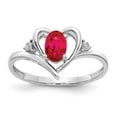 thumbnail image 1 of Solid 14k White Gold Ruby Diamond Engagement Ring Size 5.5 (.01 cttw.), 1 of 6