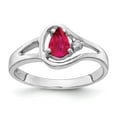 thumbnail image 1 of Solid 14k White Gold Ruby Diamond Engagement Ring Size 8 (.017 cttw.), 1 of 4