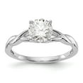 thumbnail image 1 of Solid 14k White Gold Solitaire Engagement Ring with CZ Cubic Zirconia Size 9, 1 of 8
