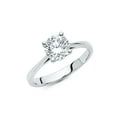 thumbnail image 1 of Solid 14k White Gold Solitaire Round Cubic Zirconia CZ Ring Size 5, 1 of 2