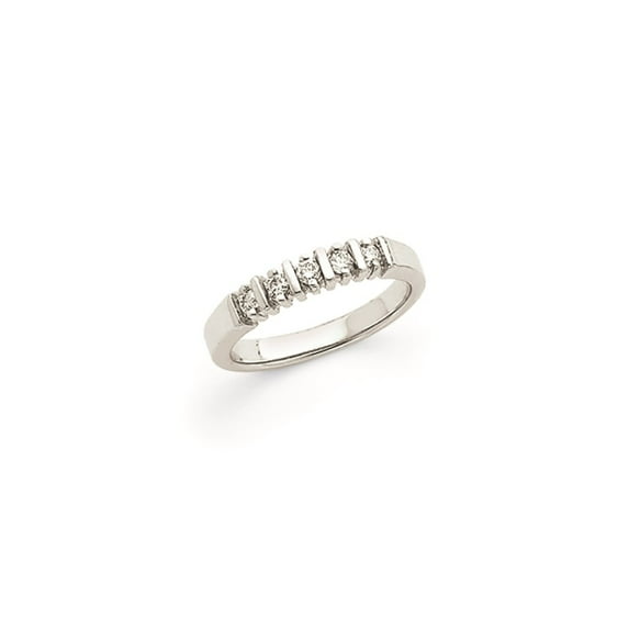 Solid 14k White Gold VS Diamond Five Stone Wedding Band Ring Size 9 (.195 cttw.)