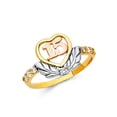 thumbnail image 1 of Solid 14k White Yellow and Rose Three Color Gold Fifteen 15 Year Birthday Quincea_era Fashion Anniversary Round Cubic Zirconia CZ Ring Size 6.5, 1 of 2