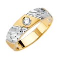 thumbnail image 1 of Solid 14k White and Yellow Gold Ring Two Tone Mens Cubic Zirconia CZ Anniversary Wedding Band Size 11, 1 of 2