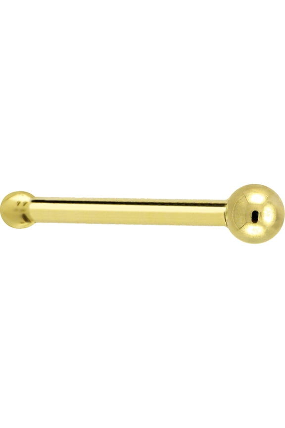 Solid 14k Yellow Gold 1.5mm Ball Nose Bone 20 Gauge 1/4"