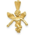 thumbnail image 1 of Solid 14k Yellow Gold 3D Satin and Diamond-Cut Angel Charm - 20mm, 1 of 6