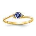 thumbnail image 1 of Solid 14k Yellow Gold 4mm Tanvorite Diamond Engagement Ring Size 5.5 (.016 cttw.), 1 of 3