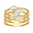 thumbnail image 1 of Solid 14k Yellow Gold 5Line Cubic Zirconia CZ Fashion Anniversary Ring Size 11.5, 1 of 2