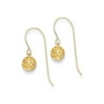 thumbnail image 1 of Solid 14k Yellow Gold 6mm Diamond-Cut Bead Dangle Earrings, 1 of 2