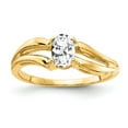 thumbnail image 1 of Solid 14k Yellow Gold 6x4mm Oval Cubic Zirconia CZ Anniversary Ring Band Size 8.5, 1 of 2