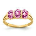 thumbnail image 1 of Solid 14k Yellow Gold 6x4mm Oval Pink Sapphire Engagement Ring Size 5.5, 1 of 3