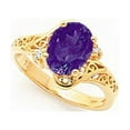 thumbnail image 1 of Solid 14k Yellow Gold 9x7mm Oval Tanvorite VS Diamond Engagement Ring Size 6 (.034 cttw.), 1 of 2