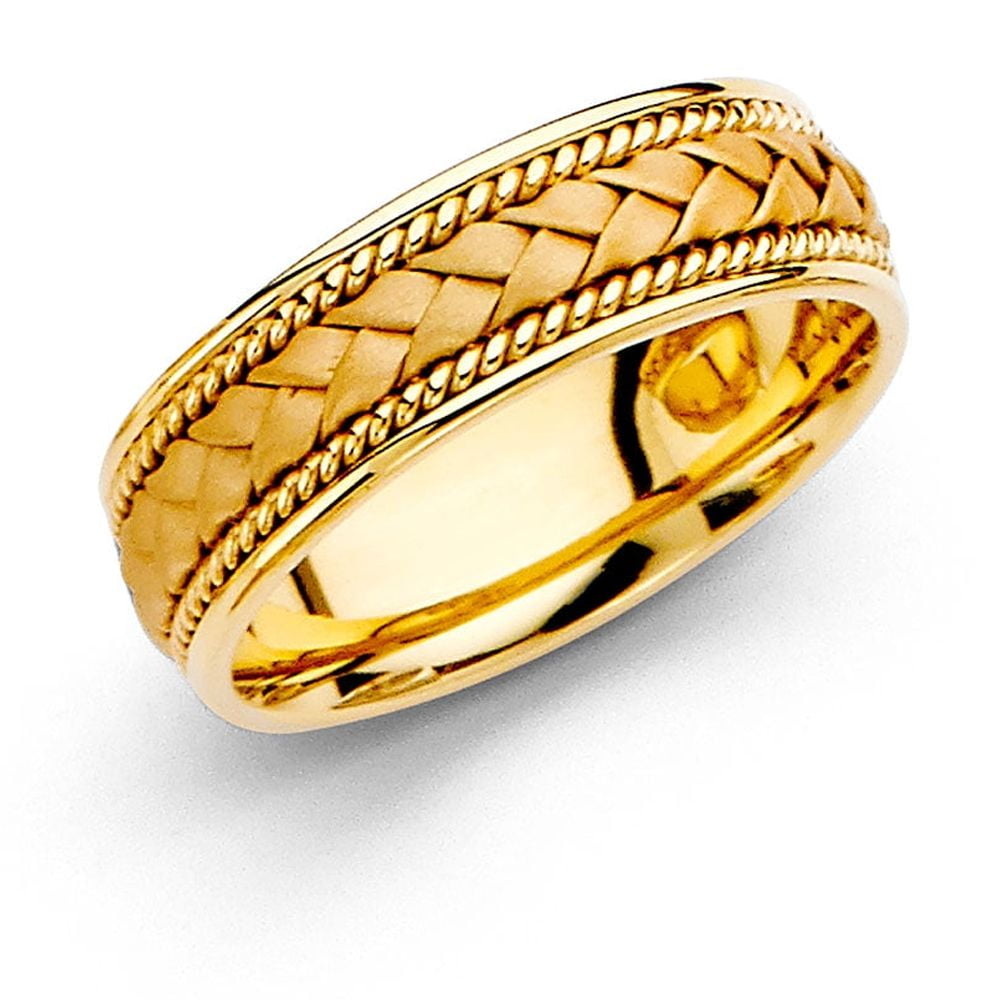 Size 11 - Solid 14k Yellow Gold Men's Engravable Signet Ring (12mm)　並行輸入品 14k Yellow Gold 5mm Plain Wedding Band - Size 11 |