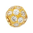thumbnail image 1 of Solid 14k Yellow Gold Bead Charm Pendant CZ Ball Round Sphere Diamond Cut Polished Finish Fancy, 1 of 1