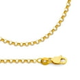 thumbnail image 1 of Solid 14k Yellow Gold Cable Chain Cable Necklace Round Rolo Links Polished Style 2.1 mm 16 inch, 1 of 1