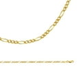thumbnail image 1 of Solid 14k Yellow Gold Chain Figaro Necklace Diamond Cut 3 + 1 Link Pave Polished 3.1 mm 20 inch, 1 of 1