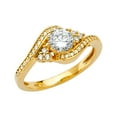 thumbnail image 1 of Solid 14k Yellow Gold Cubic Zirconia CZ Engagement Ring Size 5.5, 1 of 2