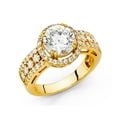 thumbnail image 1 of Solid 14k Yellow Gold Cubic Zirconia CZ Engagement Ring Size 5.5, 1 of 2