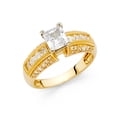 thumbnail image 1 of Solid 14k Yellow Gold Cubic Zirconia CZ Engagement Ring Size 6.5, 1 of 2