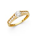 thumbnail image 1 of Solid 14k Yellow Gold Cubic Zirconia CZ Engagement Ring Size 7, 1 of 2