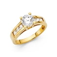thumbnail image 1 of Solid 14k Yellow Gold Cubic Zirconia CZ Engagement Ring Size 7, 1 of 2
