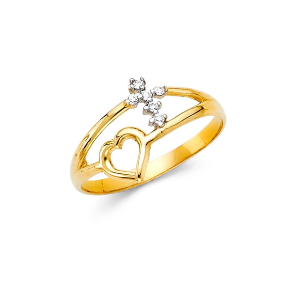 Solid 14k Yellow Gold Cubic Zirconia CZ Fashion Anniversary Ring Size 11