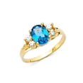 thumbnail image 1 of Solid 14k Yellow Gold Cubic Zirconia CZ Fashion Anniversary Ring Size 6.5, 1 of 2