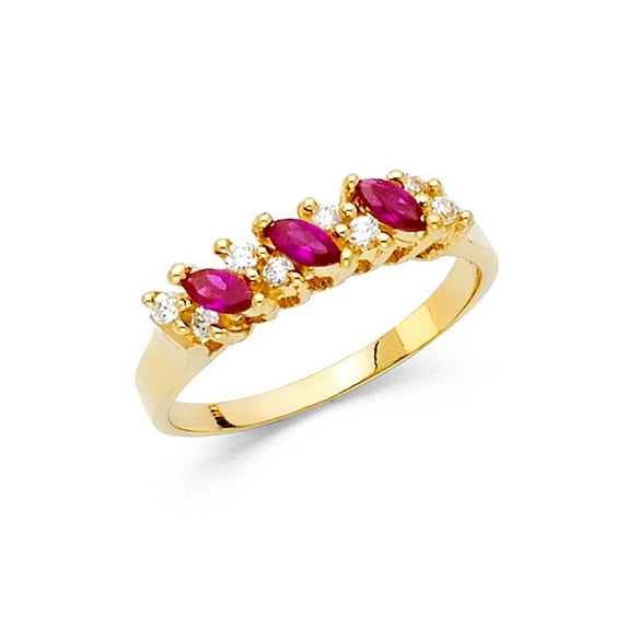 Solid 14k Yellow Gold Cubic Zirconia CZ Fashion Anniversary Ring Size 8