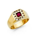 thumbnail image 1 of Solid 14k Yellow Gold Cubic Zirconia CZ Mens Fashion Anniversary Ring Size 11, 1 of 2
