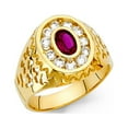 thumbnail image 1 of Solid 14k Yellow Gold Cubic Zirconia CZ Mens Fashion Anniversary Ring Size 6, 1 of 2