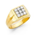 thumbnail image 1 of Solid 14k Yellow Gold Cubic Zirconia CZ Mens Fashion Anniversary Ring Size 9.5, 1 of 2