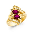 thumbnail image 1 of Solid 14k Yellow Gold Cubic Zirconia CZ Mothers Fashion Anniversary Ring Size 11, 1 of 2