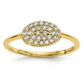 thumbnail image 1 of Solid 14k Yellow Gold Diamond Cluster Oval Ring Band Size 7.5 (.224 cttw.), 1 of 6